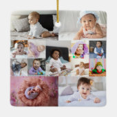 デザイン独自の13フォトコラージュ セラミックオーナメント (裏面)