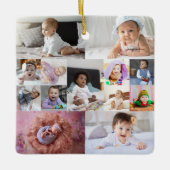 デザイン独自の13フォトコラージュ セラミックオーナメント (正面)