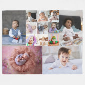 デザイン独自の13フォトコラージュ フリースブランケット (正面(横))