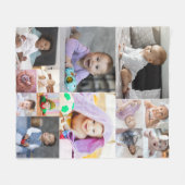 デザイン独自の13フォトコラージュ フリースブランケット (正面(横))