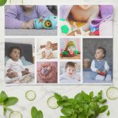 デザイン独自の14フォトコラージュ キッチンタオル (折り畳み)