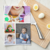 デザイン独自の14フォトコラージュ キッチンタオル (四つ折り)