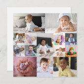 デザイン独自の14フォトコラージュ サンキューカード (正面/裏面)