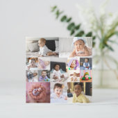 デザイン独自の14フォトコラージュ サンキューカード (スタンド正面)