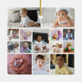 デザイン独自の14フォトコラージュ セラミックオーナメント (裏面)