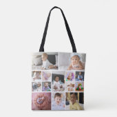 デザイン独自の14フォトコラージュ トートバッグ (裏面)