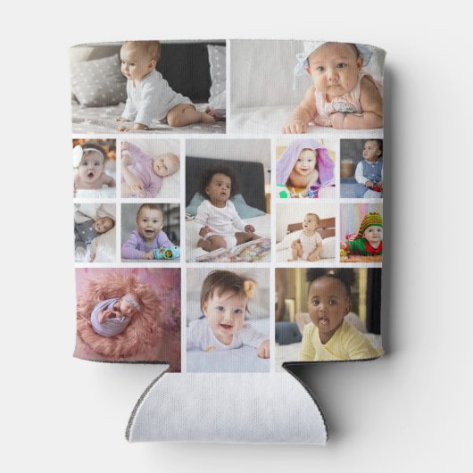 デザイン独自の14フォトコラージュ 缶クーラー (裏面)