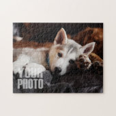 デザイン独自の14x11インチ/252ピースカスタムペット写真 ジグソーパズル (横)