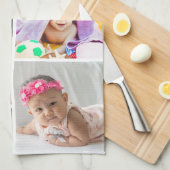 デザイン独自の15フォトコラージュ キッチンタオル (四つ折り)