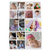 デザイン独自の15フォトコラージュ ミディアムペーパーバッグ (裏面)