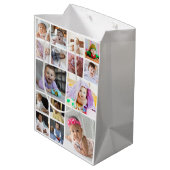 デザイン独自の15フォトコラージュ ミディアムペーパーバッグ (裏面アングル)