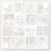 デザイン独自の16フォトコラージュ ガラスコースター (裏面)