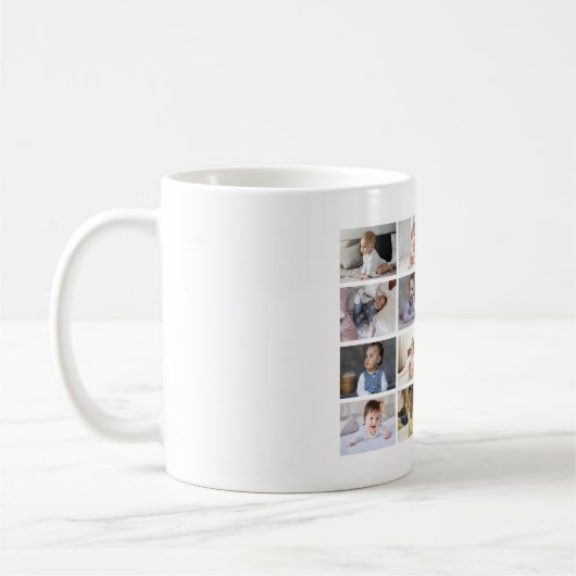 デザイン独自の16フォトコラージュ コーヒーマグカップ (左)