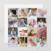 デザイン独自の16フォトコラージュ サンキューカード (正面/裏面)