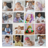 デザイン独自の16フォトコラージュ シャワーカーテン (正面)