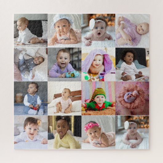 デザイン独自の16フォトコラージュ ジグソーパズル (縦)