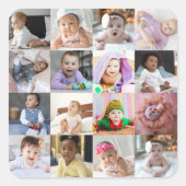 デザイン独自の16フォトコラージュ スクエアシール (正面)