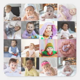 デザイン独自の16フォトコラージュ スクエアシール