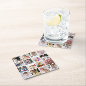 デザイン独自の16フォトコラージュ スクエアペーパーコースター (インサイチュ)