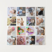 デザイン独自の16フォトコラージュ タペストリー (正面(横))