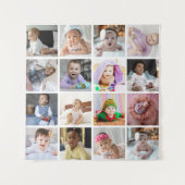 デザイン独自の16フォトコラージュ タペストリー (正面)