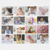 デザイン独自の16フォトコラージュ フリースブランケット (正面(横))