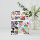 デザイン独自の16フォトコラージュ ポストカード (スタンド正面)