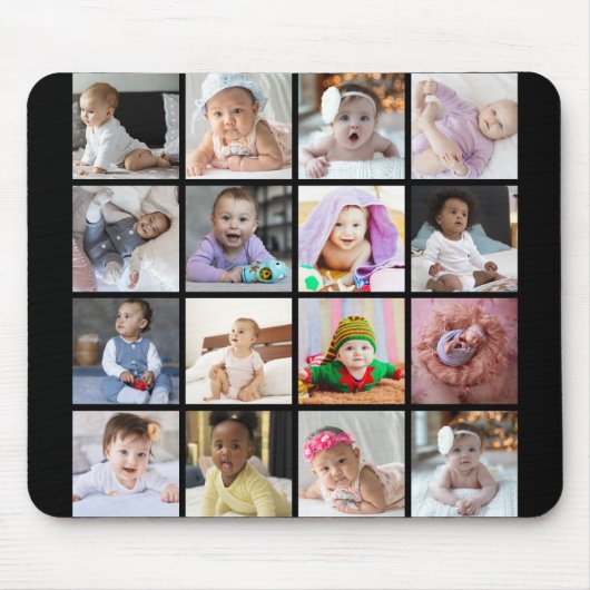 デザイン独自の16フォトコラージュ マウスパッド (正面)