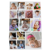 デザイン独自の16フォトコラージュ ミディアムペーパーバッグ (裏面)