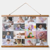 デザイン独自の16フォトコラージュ 吊り下げ型タペストリー (正面)