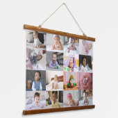 デザイン独自の16フォトコラージュ 吊り下げ型タペストリー (傾斜あり)