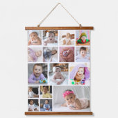 デザイン独自の16フォトコラージュ 吊り下げ型タペストリー (正面)