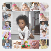 デザイン独自の17フォトコラージュ スクエアシール (正面)