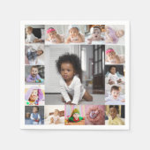 デザイン独自の17フォトコラージュ スタンダードカクテルナプキン (正面)