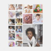 デザイン独自の17フォトコラージュ フリースブランケット (正面)