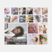 デザイン独自の17フォトコラージュ フリースブランケット (正面(横))