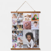 デザイン独自の17フォトコラージュ 吊り下げ型タペストリー (正面)