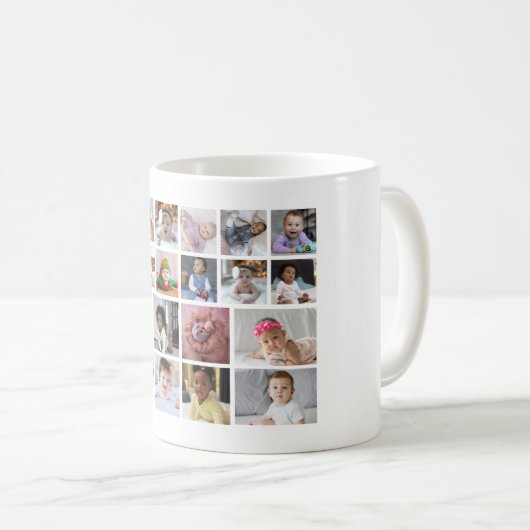 デザイン独自の19フォトコラージュ コーヒーマグカップ (正面右)