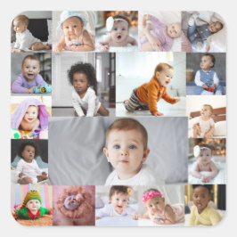 デザイン独自の19フォトコラージュ スクエアシール
