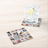 デザイン独自の19フォトコラージュ スクエアペーパーコースター (インサイチュ)