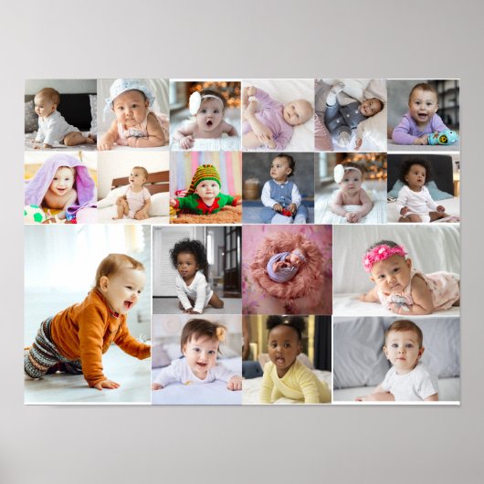 デザイン独自の19フォトコラージュ ポスター (正面)