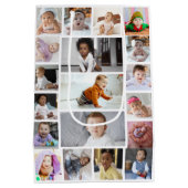 デザイン独自の19フォトコラージュ ミディアムペーパーバッグ (裏面)