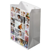 デザイン独自の19フォトコラージュ ミディアムペーパーバッグ (裏面アングル)