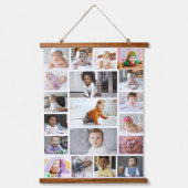 デザイン独自の19フォトコラージュ 吊り下げ型タペストリー (正面)