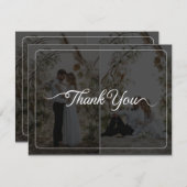 デザイン独自の2フォトコラージュ結婚ズ サンキューカード (正面/裏面)