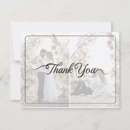 デザイン独自の2フォトコラージュ結婚ズ サンキューカード