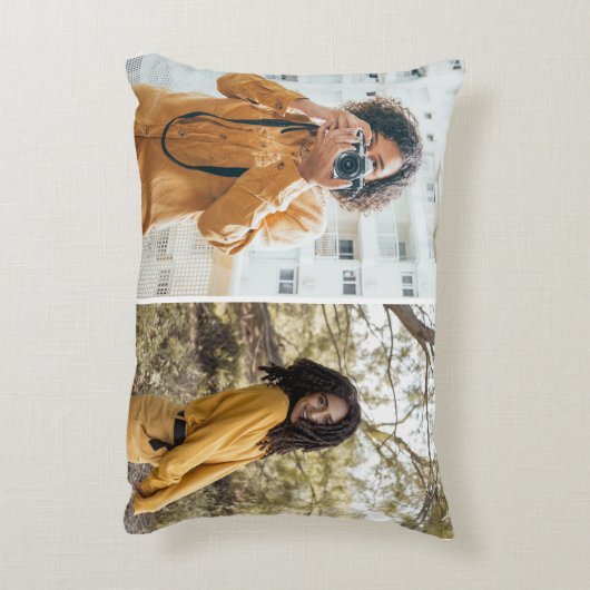 デザイン独自の2フォトコラージュ アクセントクッション (裏面(縦))