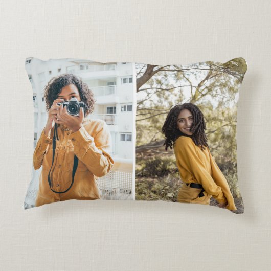 デザイン独自の2フォトコラージュ アクセントクッション (裏面)