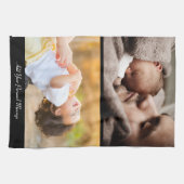 デザイン独自の2フォトコラージュ キッチンタオル (横)