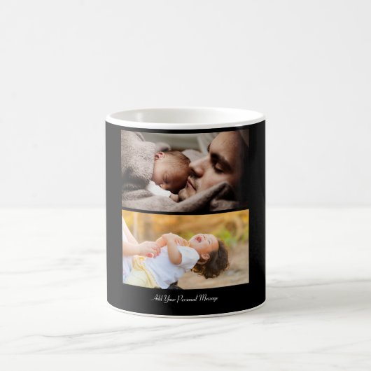 デザイン独自の2フォトコラージュ コーヒーマグカップ (中央)